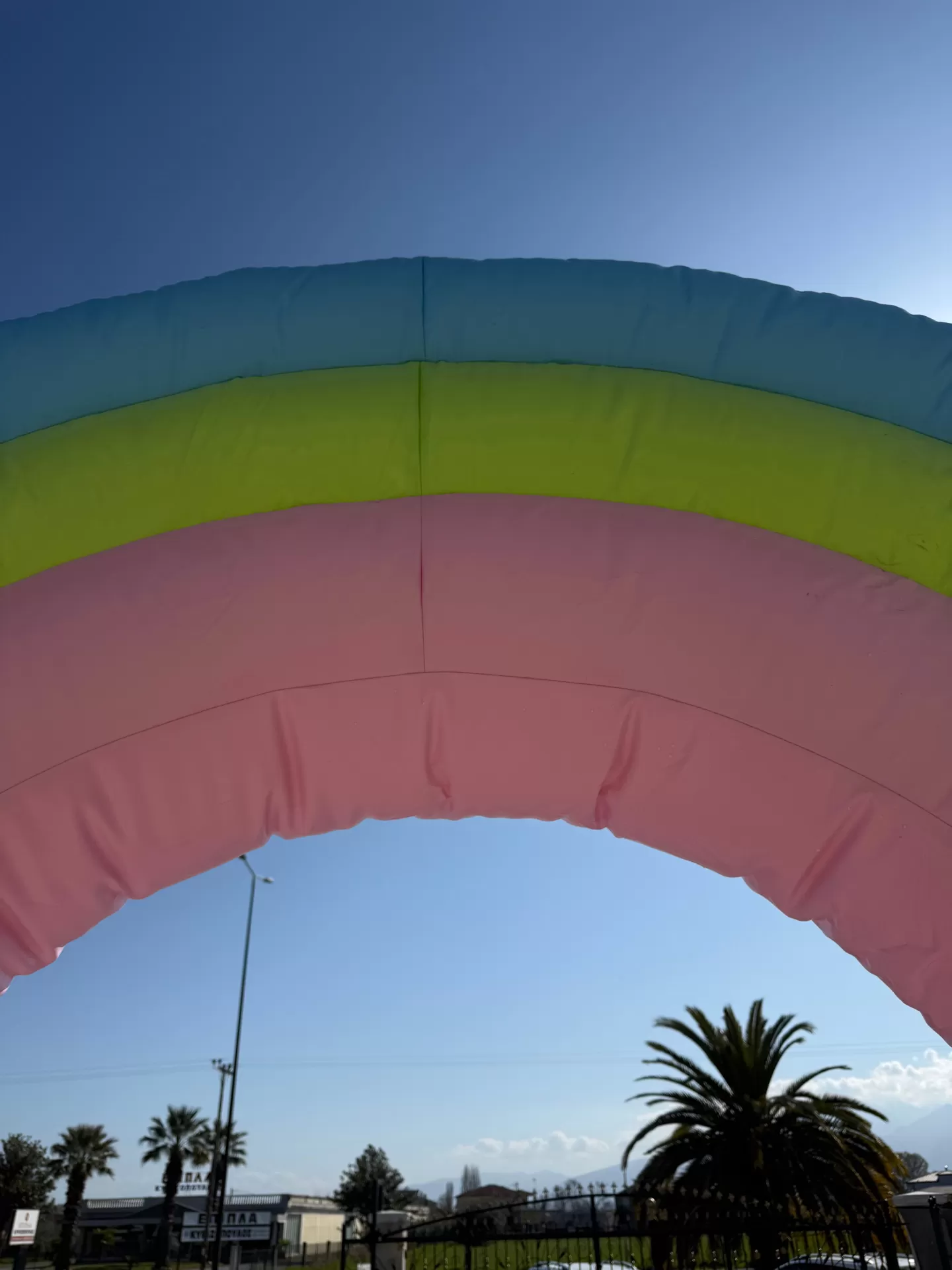 Φουσκωτο Παιδότοπου Επαγγελματικό Τραμπολινο Ουρανιο Τοξο 3.0mX3.0mX3.28m